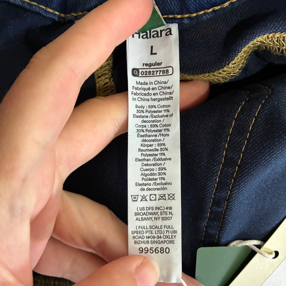 NEW Halara Flex Mid Rise Straight Leg Casual Jeans‎ with Pockets Size L - Picture 8 of 12